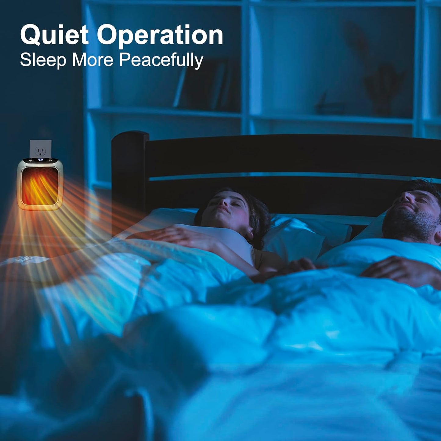 Ontel Handy Heater Turbo Wall Outlet Small Space Heater with Adjustable Thermostat, Programmable 12-Hour Timer